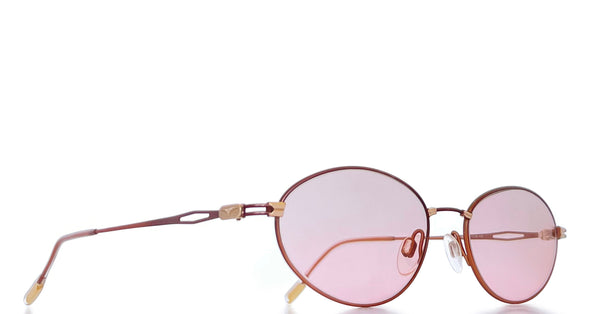 Lunette Longines vintage oval mat - Brun dégradé rouge