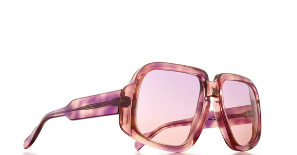 Lunette Actuell Couture vintage 70's acétate écaillé - Mauve dégradé rose