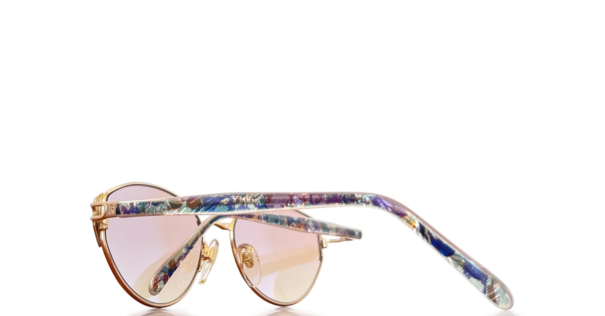 Lunettes Vintage Rodenstock 7044 C - Ovale 56/16/135 - Violet Et Or - Titane/plastique - Neuf Avec étiquettes