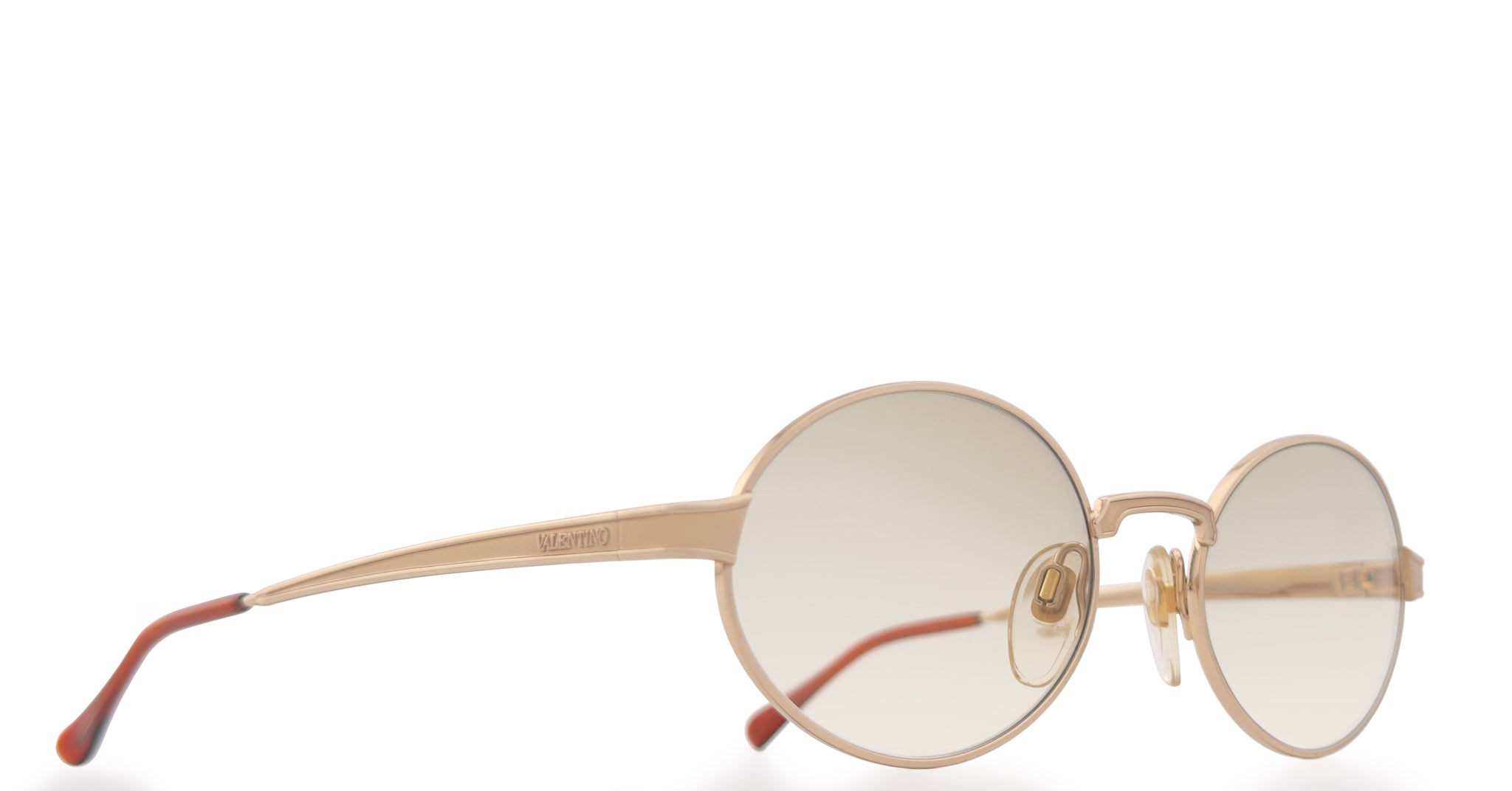 Lunette Valentino vintage Or oval / Brun dégradé