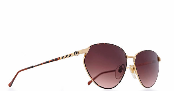 Lunette Valentino vintage Or écaille / Marron dégradé foncé
