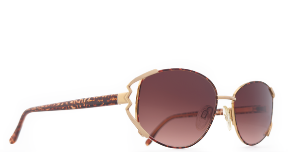 Lunette vintage Luxottica Or acétate écaillé / Brun foncé dégradé