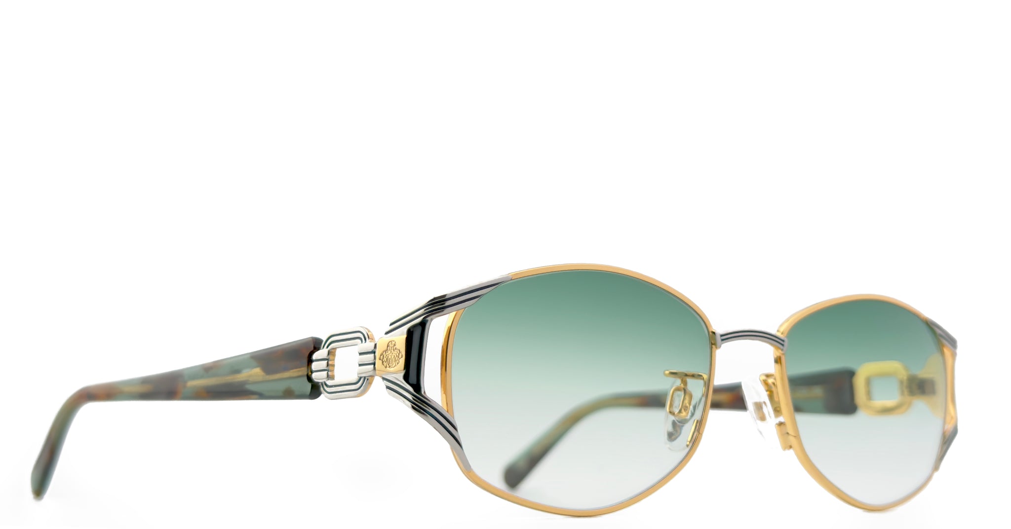 Lunette Von Fürstenberg vintage Or acétate made in Italy / Vert dégradé