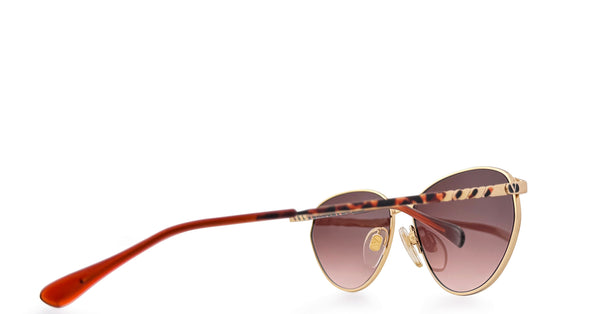 Lunette Valentino vintage Or écaille / Marron dégradé foncé