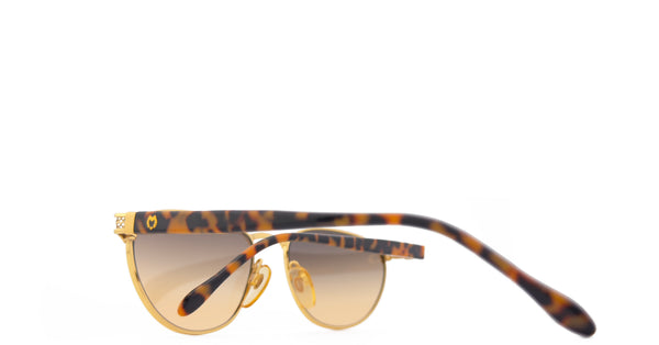 Lunette Mila Schön vintage Or acétate écaillé / Noir dégradé orange