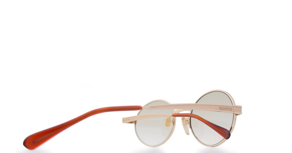 Lunette Valentino vintage Or oval / Brun dégradé