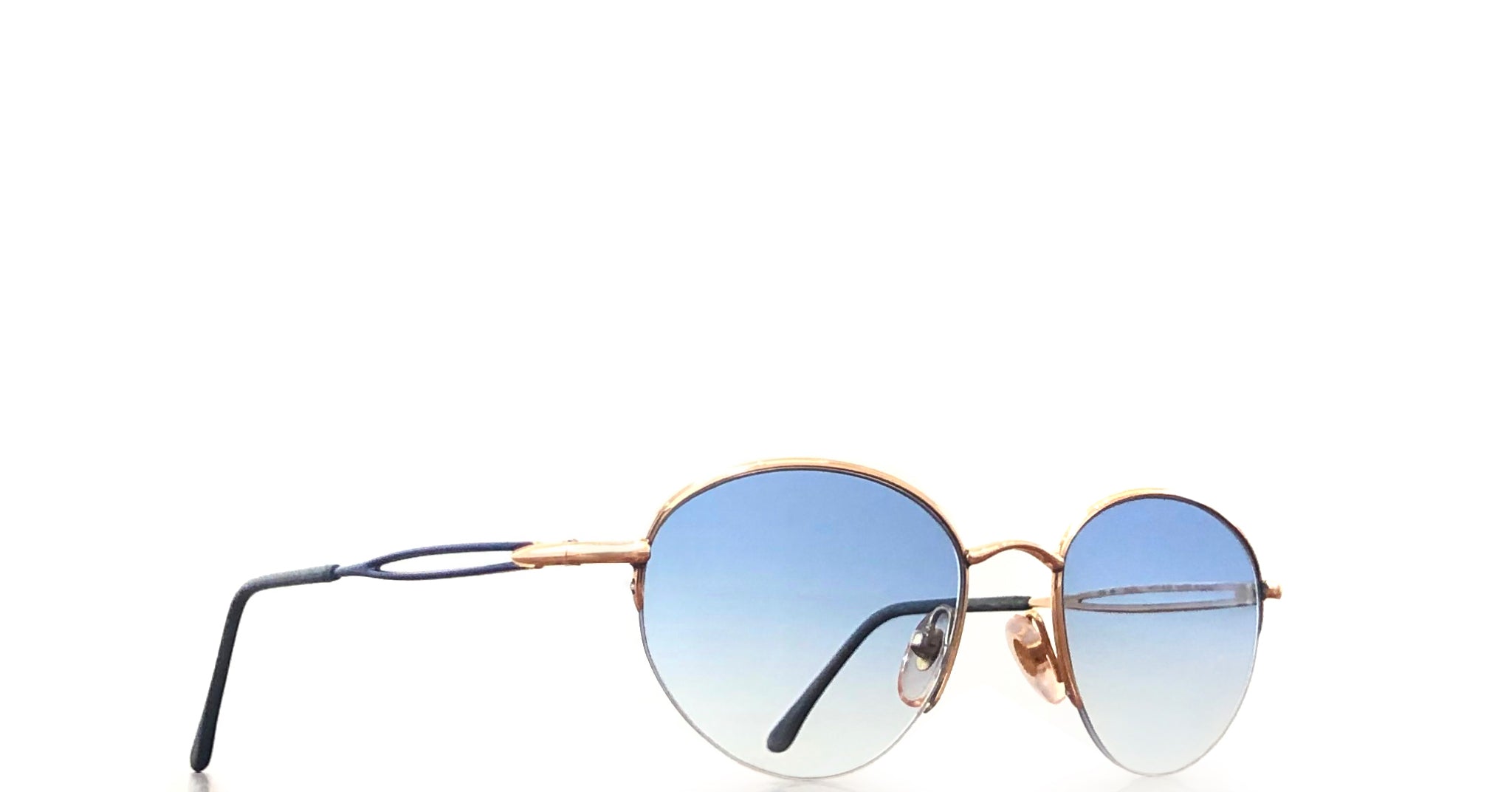 Lunette Desil vintage rolled gold 14Kt nylor / Bleu dégradé