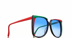 Lunette Burdett vintage Acétate vert & rouge / bleu dégradé