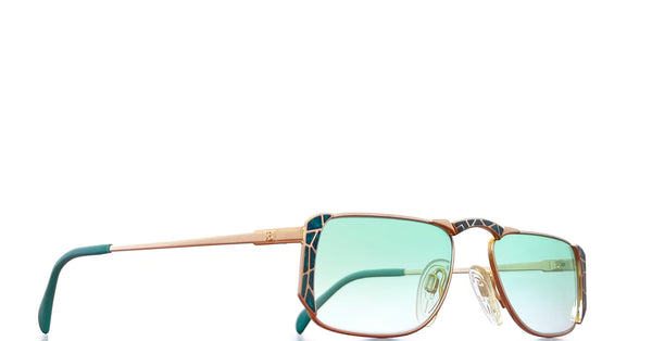 Lunette Renato Balestra vintage Or rectangle - Vert dégradé