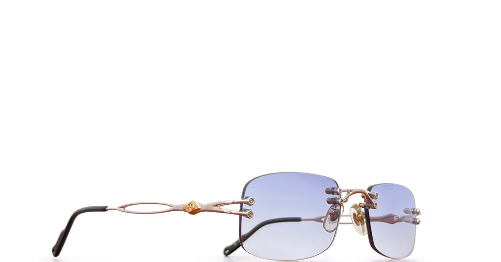 Lunettes Vintage Prodesign Denmark 7022 Métallique Bleu Monture Demi-Rim Lunettes Vintage Prodesign Denmark 7022 Métallique Bleu Monture Demi-Rim