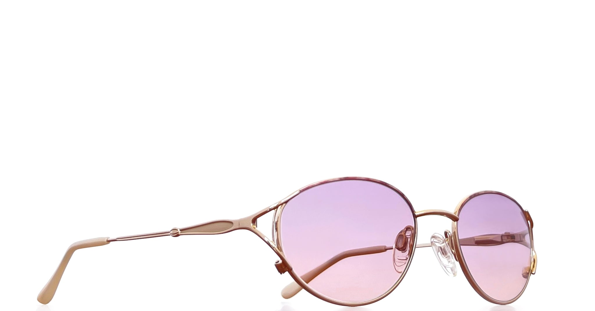 Lunette Nigura vintage Or / Mauve dégradé rose