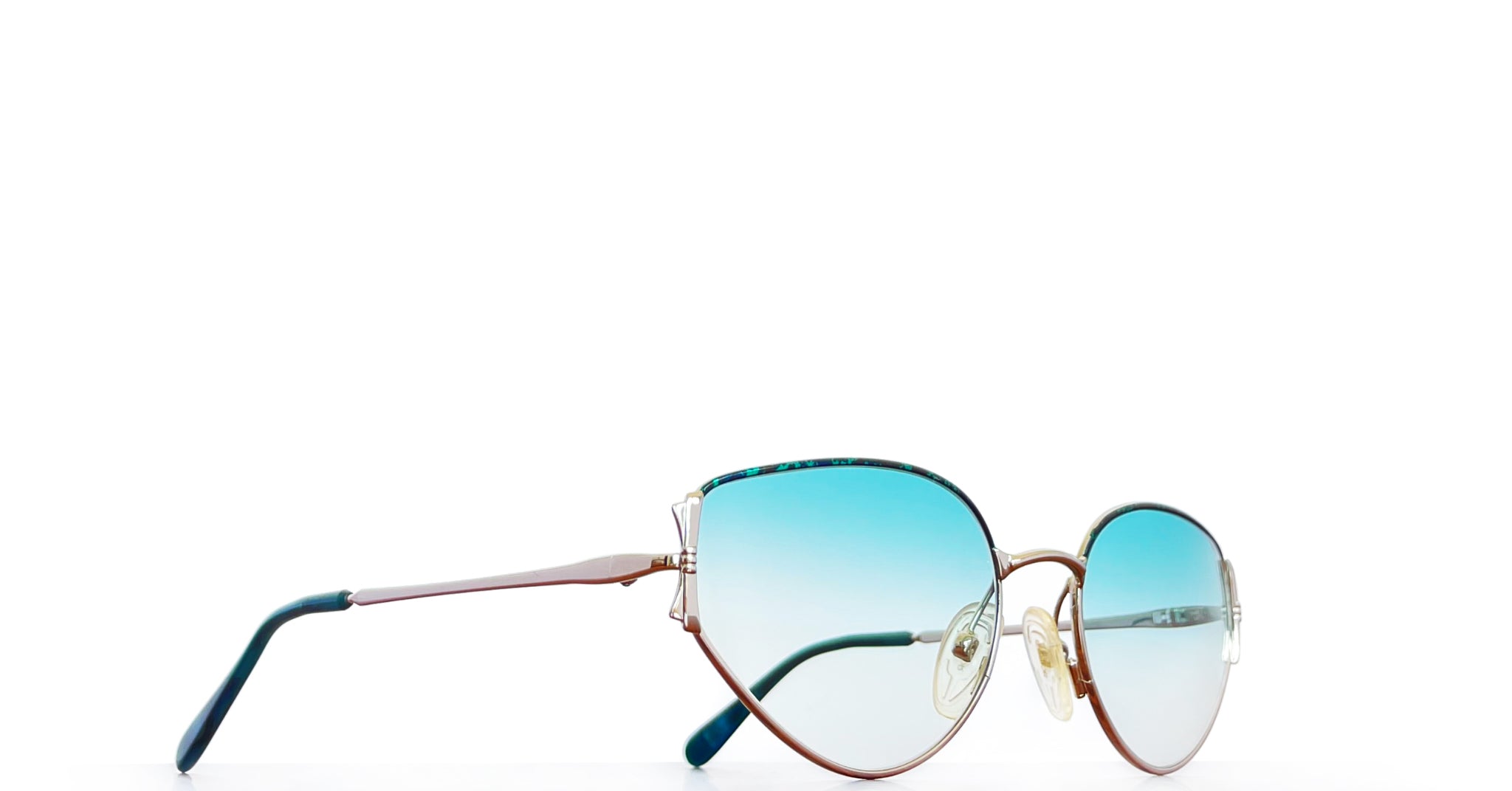 Lunette Essilor vintage / Argent turquoise dégradé