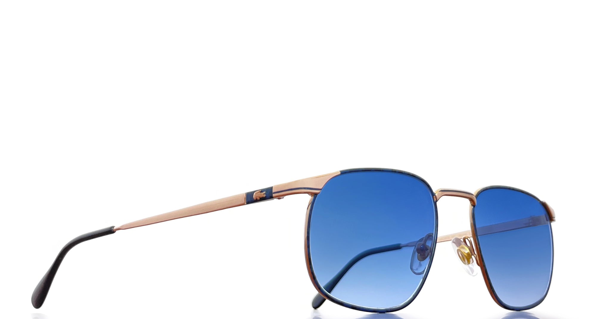 Lunette Lacoste vintage 90's Or rectangle Bleu dégradé – Vintage