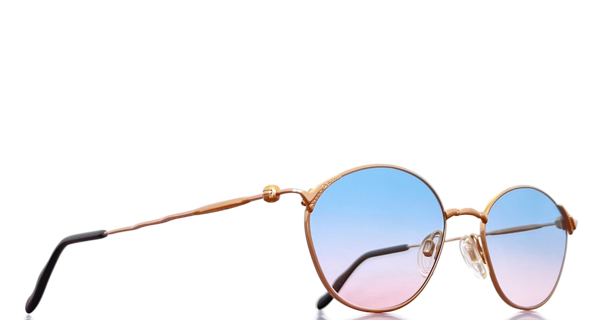 Lunette Yves Cogan vintage Or bleu dégradé rouge – Vintage