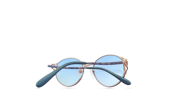 Lunette Ou vintage Or - Bleu dégradé cyan