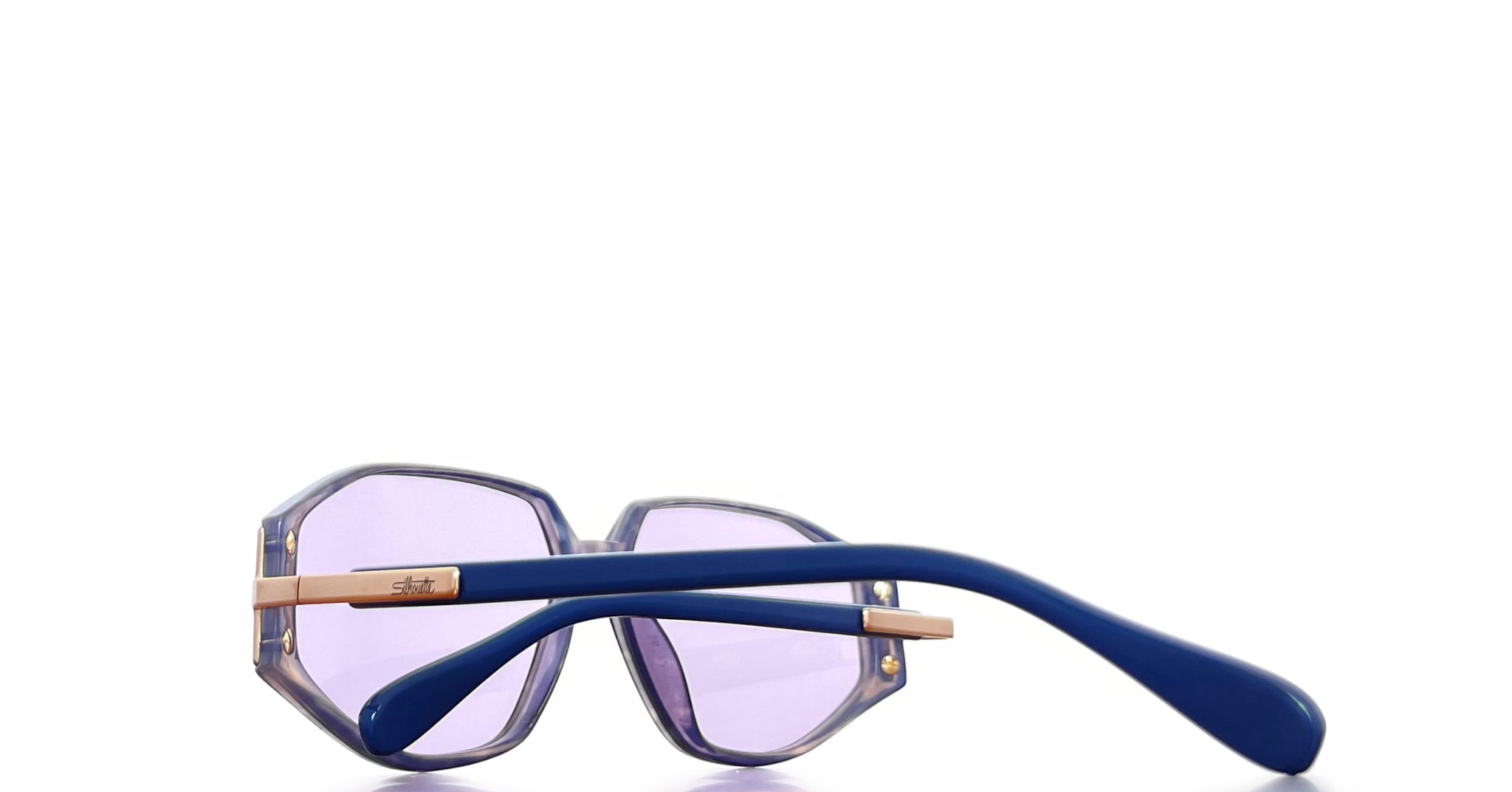 Lunettes De Soleil Vintage Silhouette - Acétate Transparent & Violet Dégradé - Neuf Sans étiquette