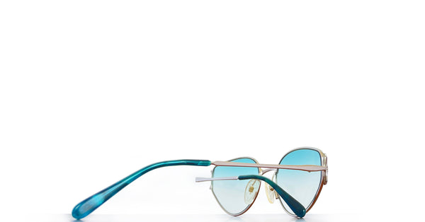 Lunette Essilor vintage / Argent turquoise dégradé