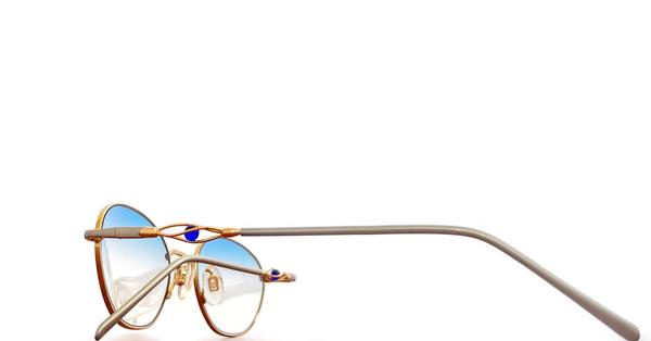 Lunette EBM Design vintage Argent / Or Gold Plated 23kt - bleu dégradé