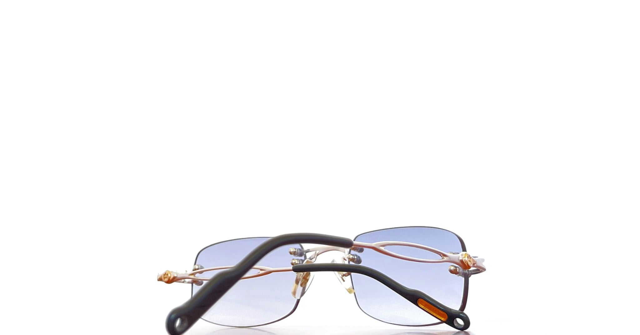 Lunettes Daniel Swarovski S189 Plaqué Or Argent Monture Demi-Rim Neuves