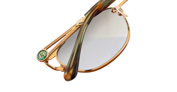 Lunette FENDI vintage Or écaillé branche acétate - Vert dégradé