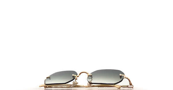 Lunette Jean Paul Gaultier JPG Rimless vintage plaqué Or / Vert dégradé